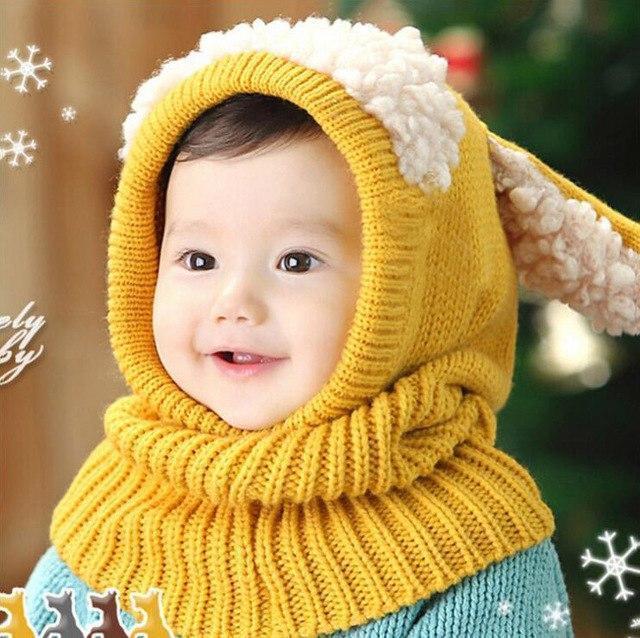 Stylish kids' winter balaclava hat & scarf set. Plush outdoor gear for toddlers, keeping babies warm.