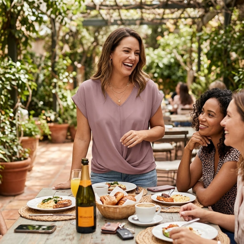 Comfortable women's top: V-neck, cap sleeves, stylish twist front. Perfect for everyday wear.