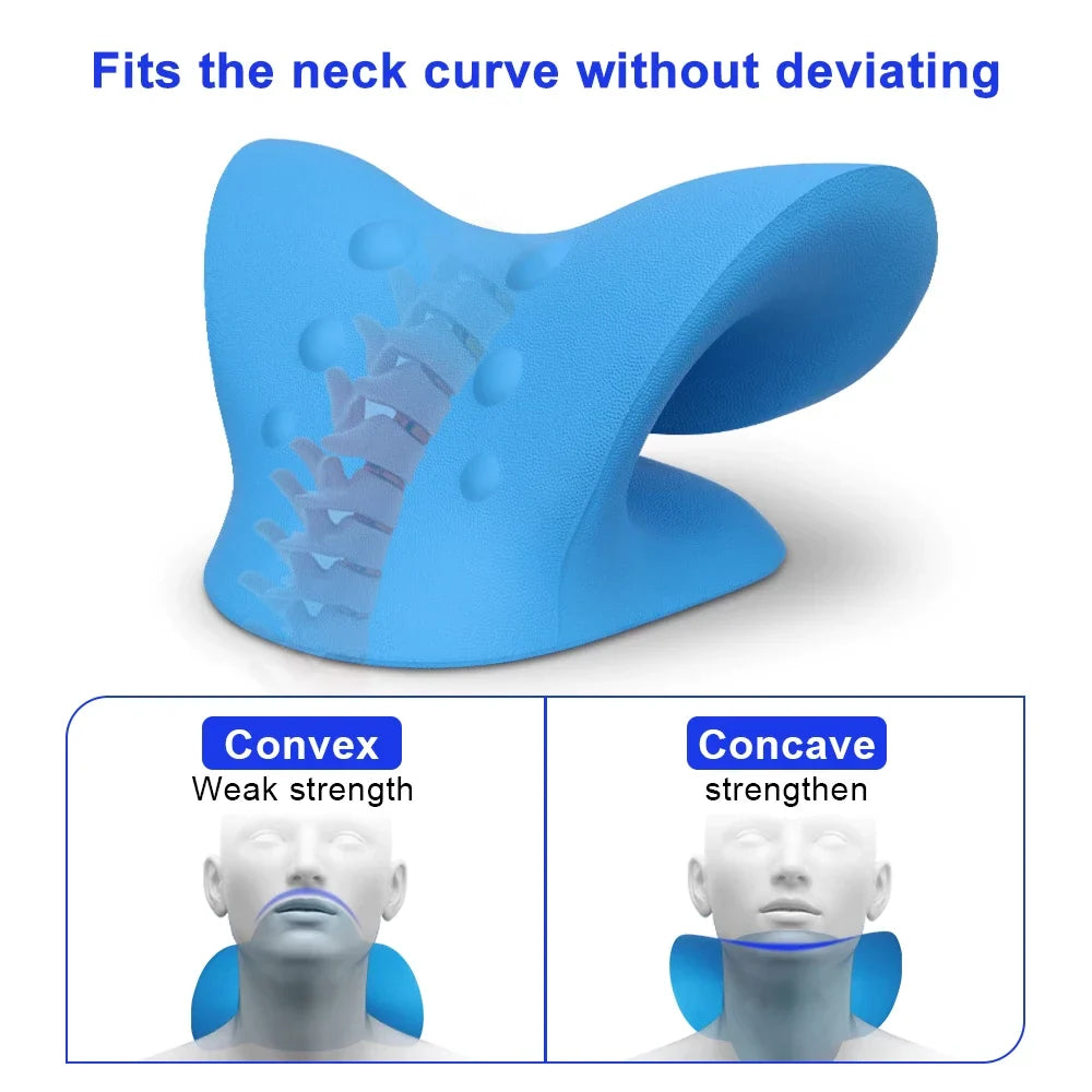 Versatile neck stretcher & shoulder relief tool for improved posture, spinal support, and muscle relaxation.