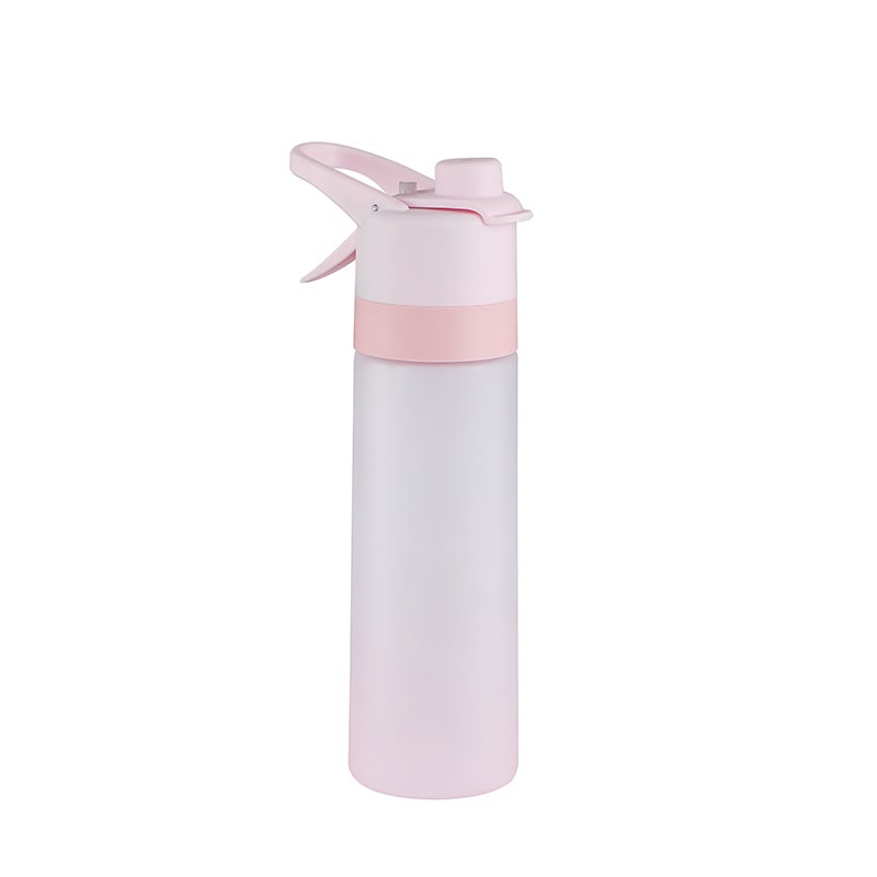 Portable girls' misting water bottle, perfect for hydration & cooling on the move.