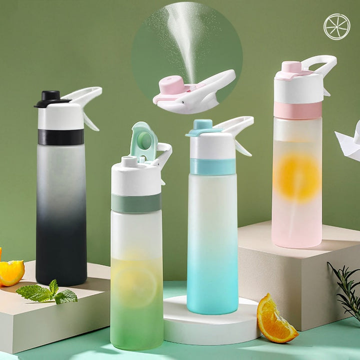 Vibrant girls' misting water bottle, a must-have for active girls' hydration needs.