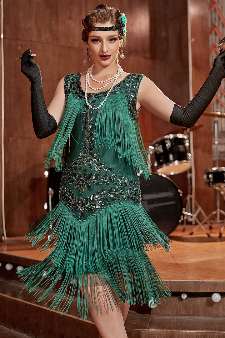 Art Deco sequin flapper dress, a glamorous charleston dress for special occasions.