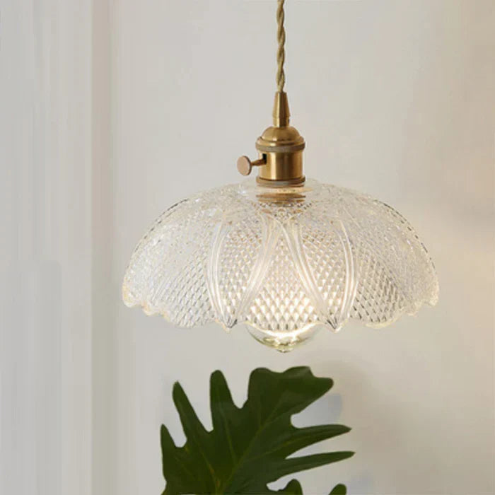 Elegant glass lamp "OpulentGlow", modern hanging light for dining areas.
