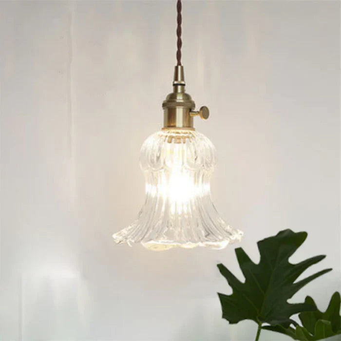 Industrial chic glass ceiling lamp, modern design for kitchen lighting.