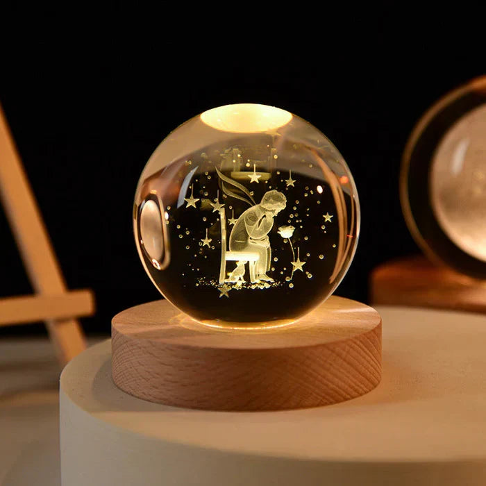 Vibrant cosmic decor, this crystal sphere LED lamp casts a beautiful galaxy light.