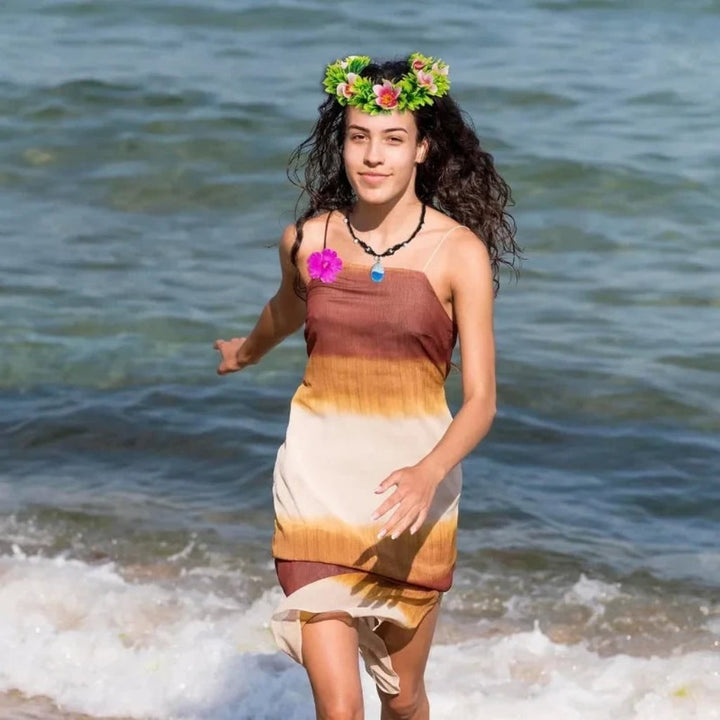 Unisex floral flower crown headband & necklace costume set. Great for tropical theme parties, luau, or Halloween.
