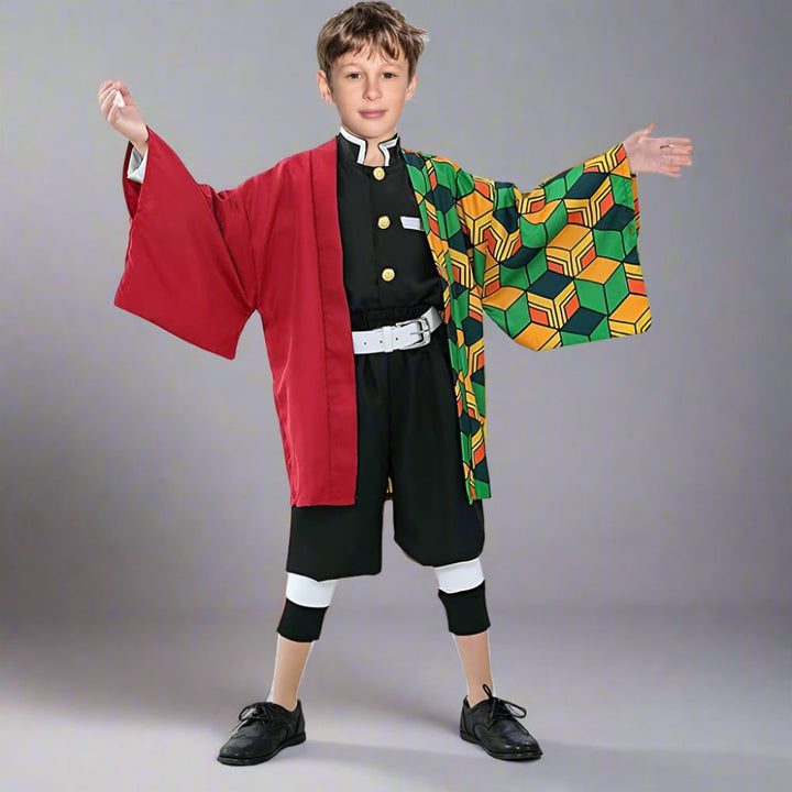 Girls' Anime Fashion Kimono Outfit, ideal for character cosplay, Halloween, and party dress-up.