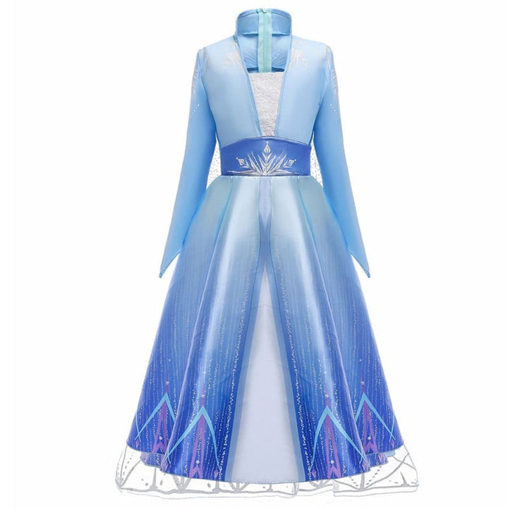 Enchanting Ice Princess fantasy dress for girls, complete with a sparkling cape. Perfect for fairy tale role play.