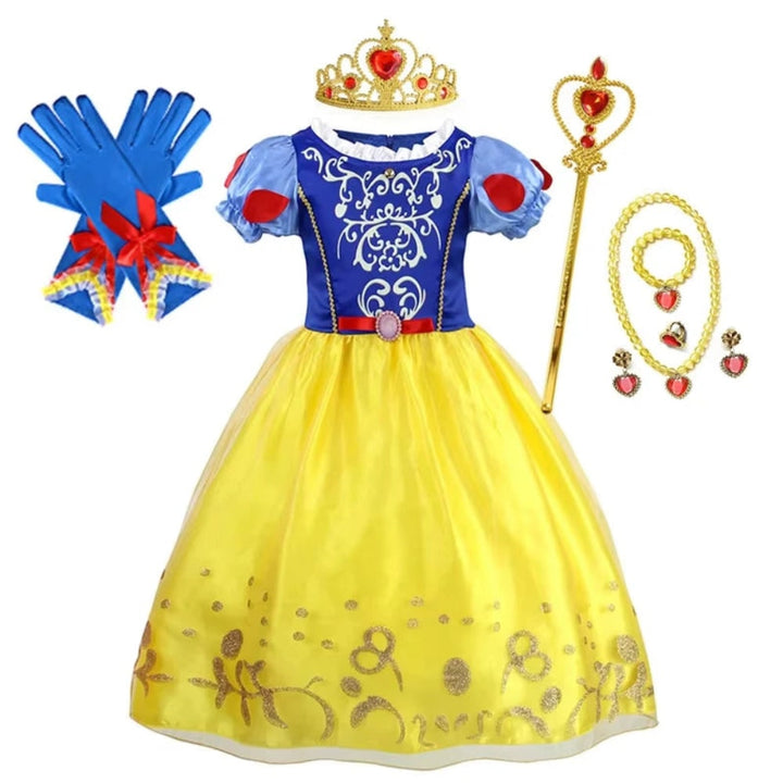 Children's whimsical princess outfit for Halloween, dress-up, and roleplay.