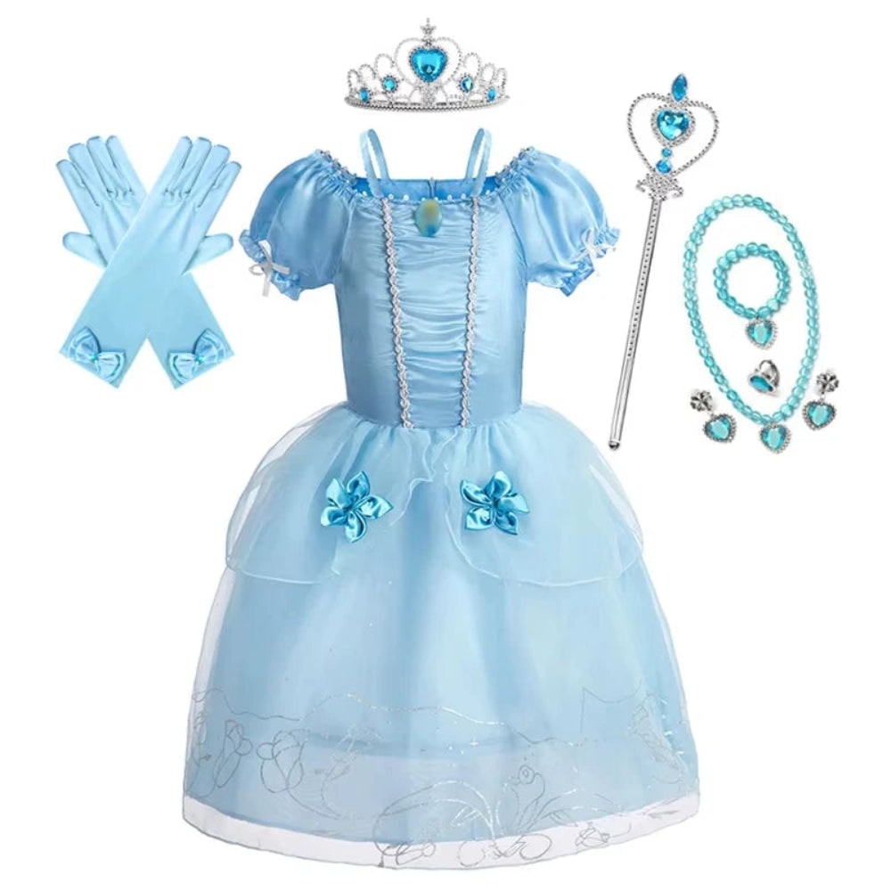 Kids' enchanting princess costume for Halloween, birthday, or fancy dress.