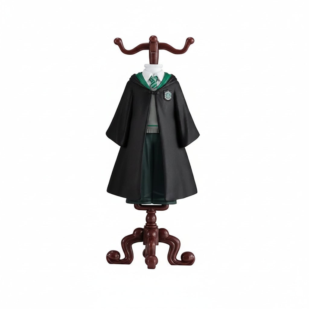 Halloween wizard robe for children, dark fabric, wide sleeves & pointy hood. Ideal for trick-or-treating & costume parties.