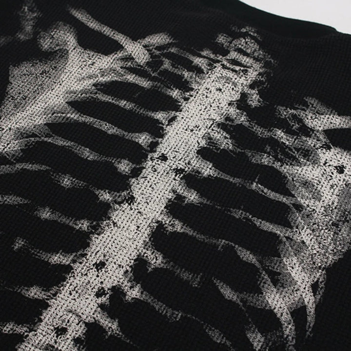 Men's Halloween skeleton long sleeve t-shirt. Easy dress-up costume shirt for themed parties, casual & festive.