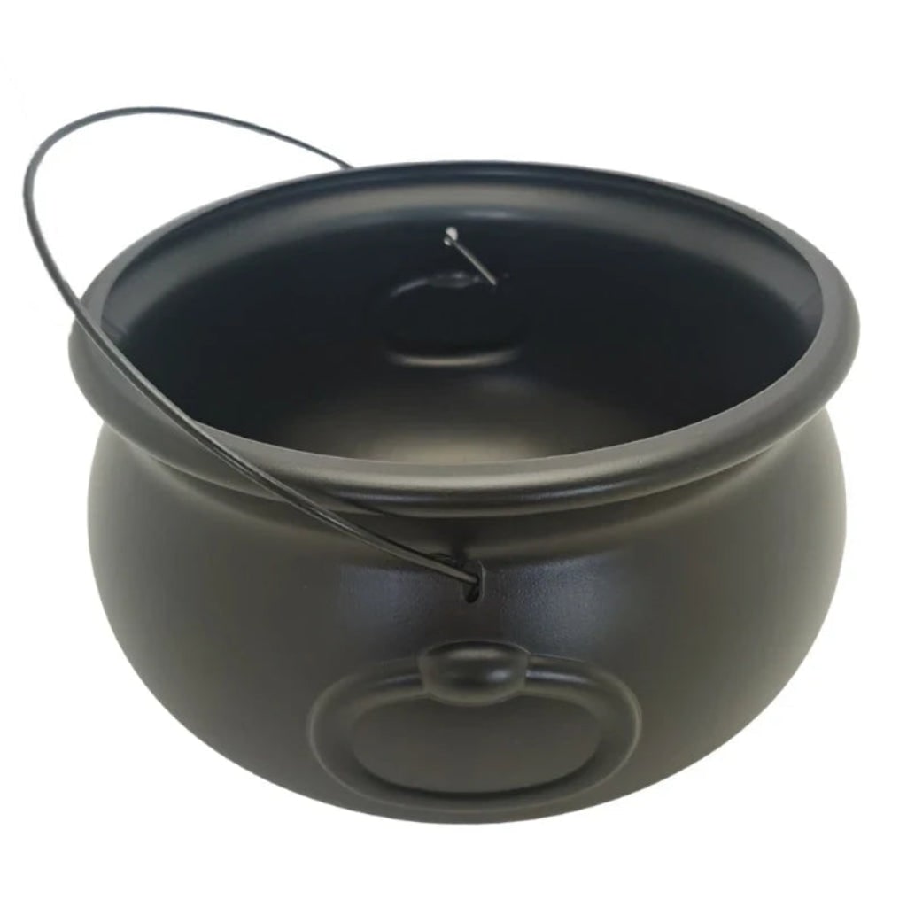 Durable plastic Halloween cauldron for spooky outdoor decor, witch's brew displays & seasonal party fun.