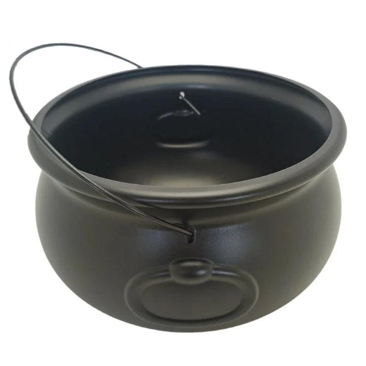 Durable plastic Halloween cauldron for spooky outdoor decor, witch's brew displays & seasonal party fun.