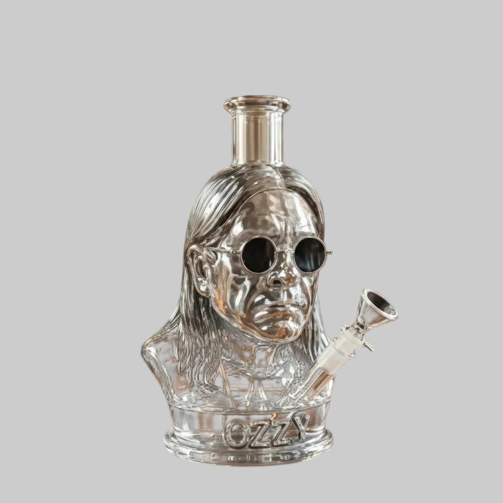 Unique Halloween glass centerpiece for parties. Spooky collectible display accent & themed event decoration.