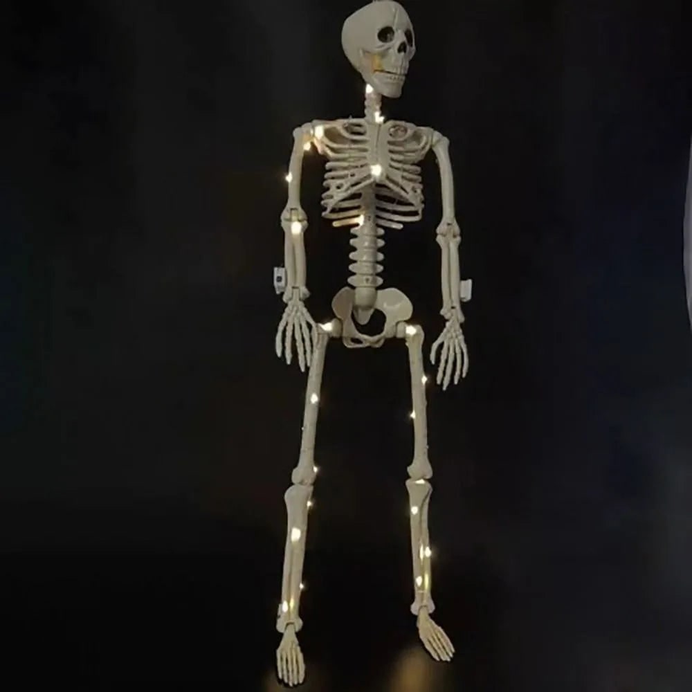 Articulated Halloween skeleton figure, perfect for creating a spooky atmosphere in your outdoor space.