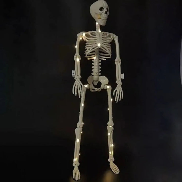 Articulated Halloween skeleton figure, perfect for creating a spooky atmosphere in your outdoor space.