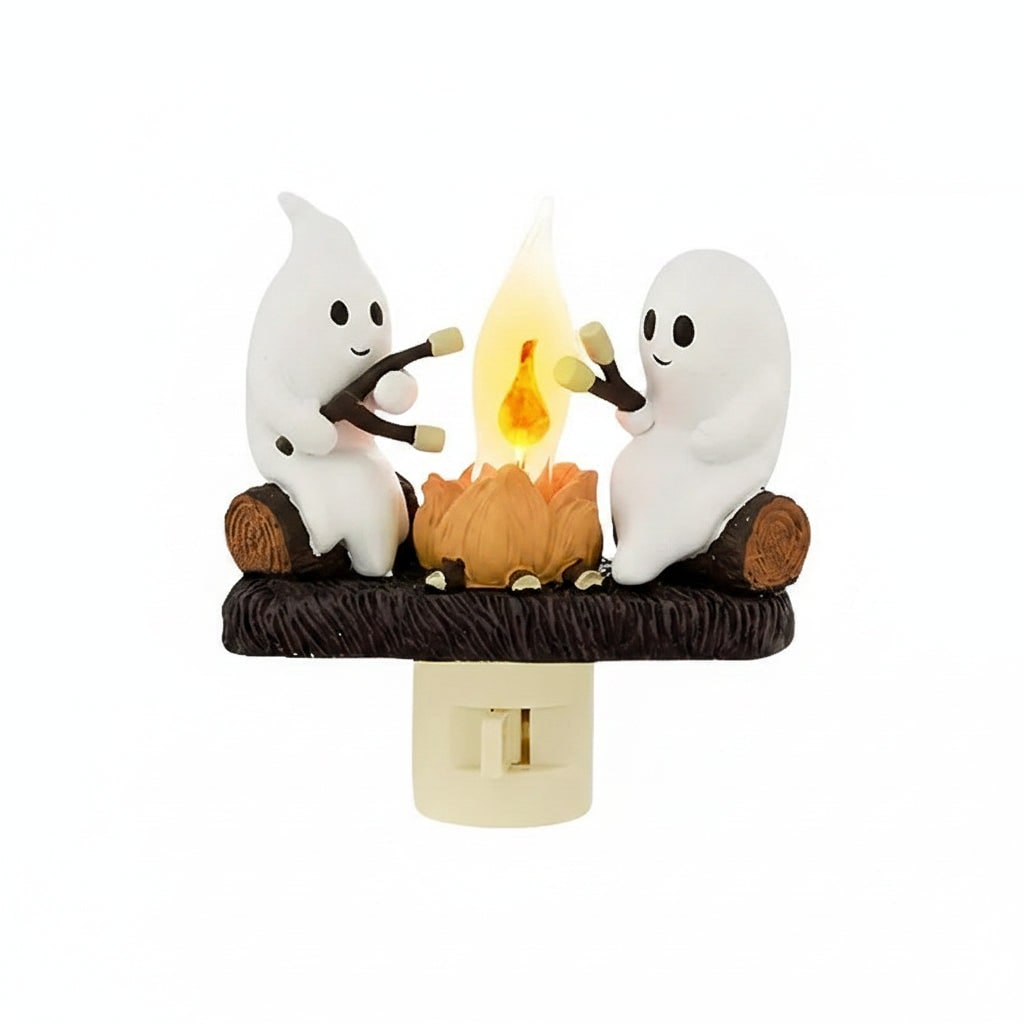 Ghost LED night light, a spooky Halloween decoration for home & garden. Plug-in ambient lighting for any room.