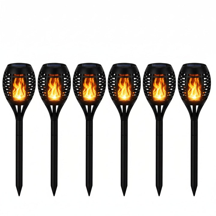 Decorative solar flickering flame light, an outdoor Halloween garden and party seasonal decoration for ambiance.