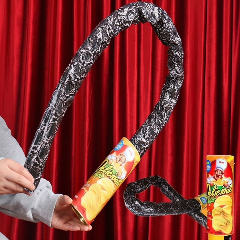 Spring-loaded pop-out snake prank toy for hilarious Halloween scares & gag gifts.