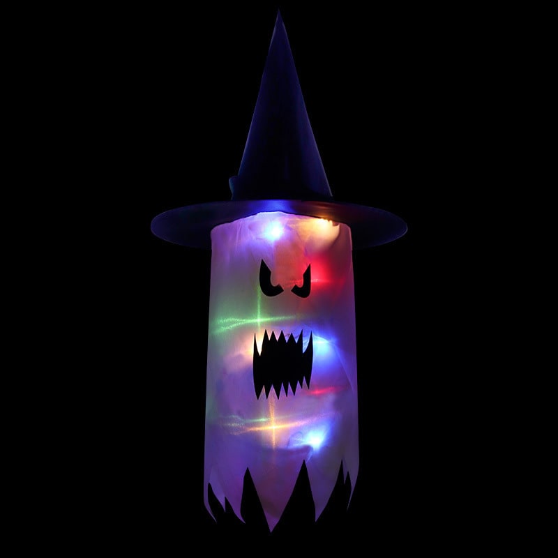 Easy-to-hang LED ghost lights, perfect for indoor & outdoor Halloween decor.