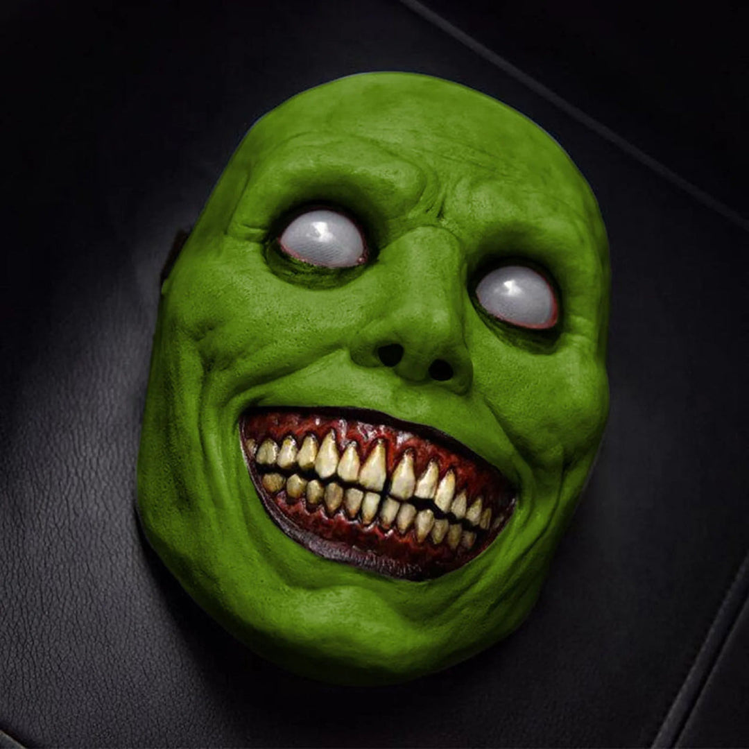 Adult scary demon mask for Halloween costumes, cosplay, or pranks. Full face, hooded, horror accessory.