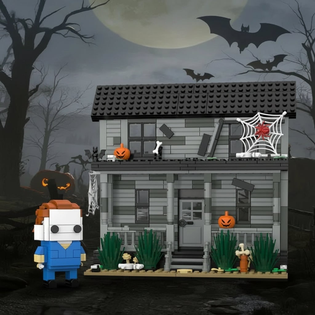 Unique Halloween Ghost House building kit, a creative playset & collectible toy for spooky decor & kids' building.