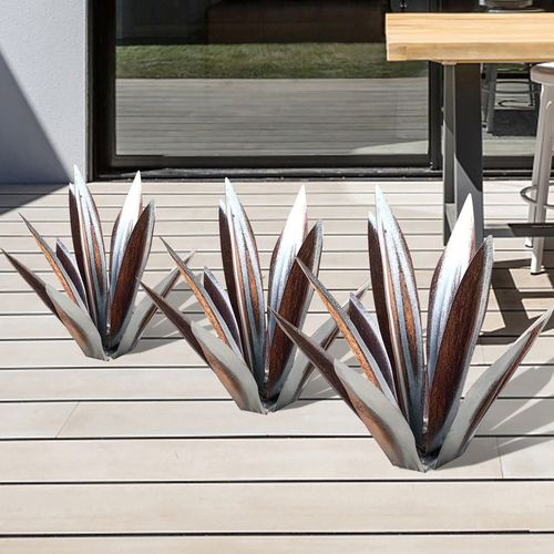 Handcrafted metal garden art, weather-resistant home decor sculpture for outdoor display.