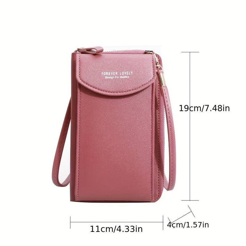 Women's stylish PU leather crossbody phone wallet, perfect for quick errands.