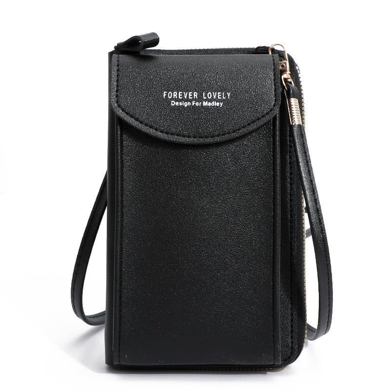 Chic PU leather women's crossbody travel wallet, keeping phone secure & accessible.