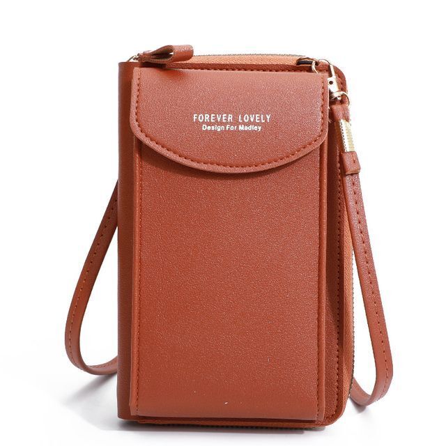 Convenient women's daily essential: crossbody phone wallet in durable PU leather.