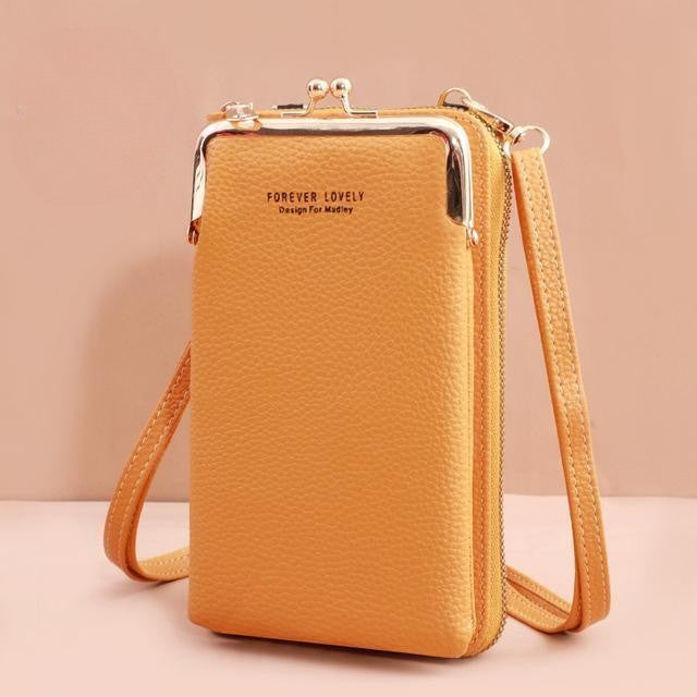Women's travel-friendly PU leather shoulder bag, a smart crossbody phone wallet.