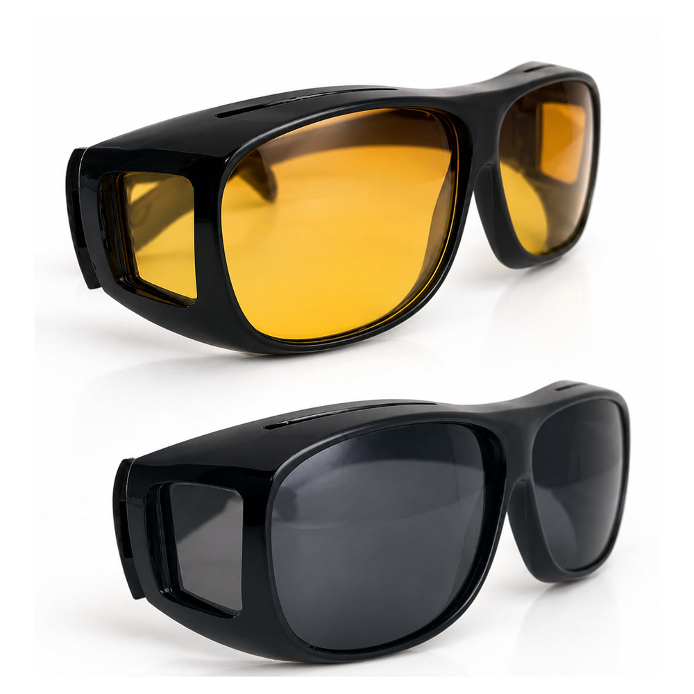 Night vision driving glasses, HD polarized for safe low-light and nighttime driving. Anti-glare unisex eyewear.