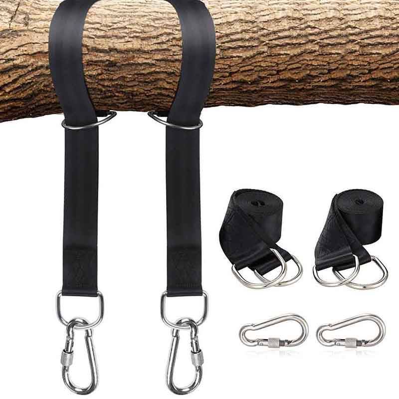Easy install tree swing & hammock straps kit. Heavy-duty & durable for secure outdoor hanging.