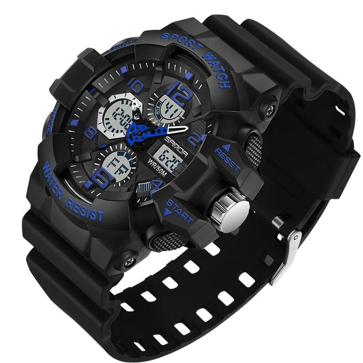 Unisex high resistance military digital watch, waterproof, rugged, perfect for outdoor adventure & sports.