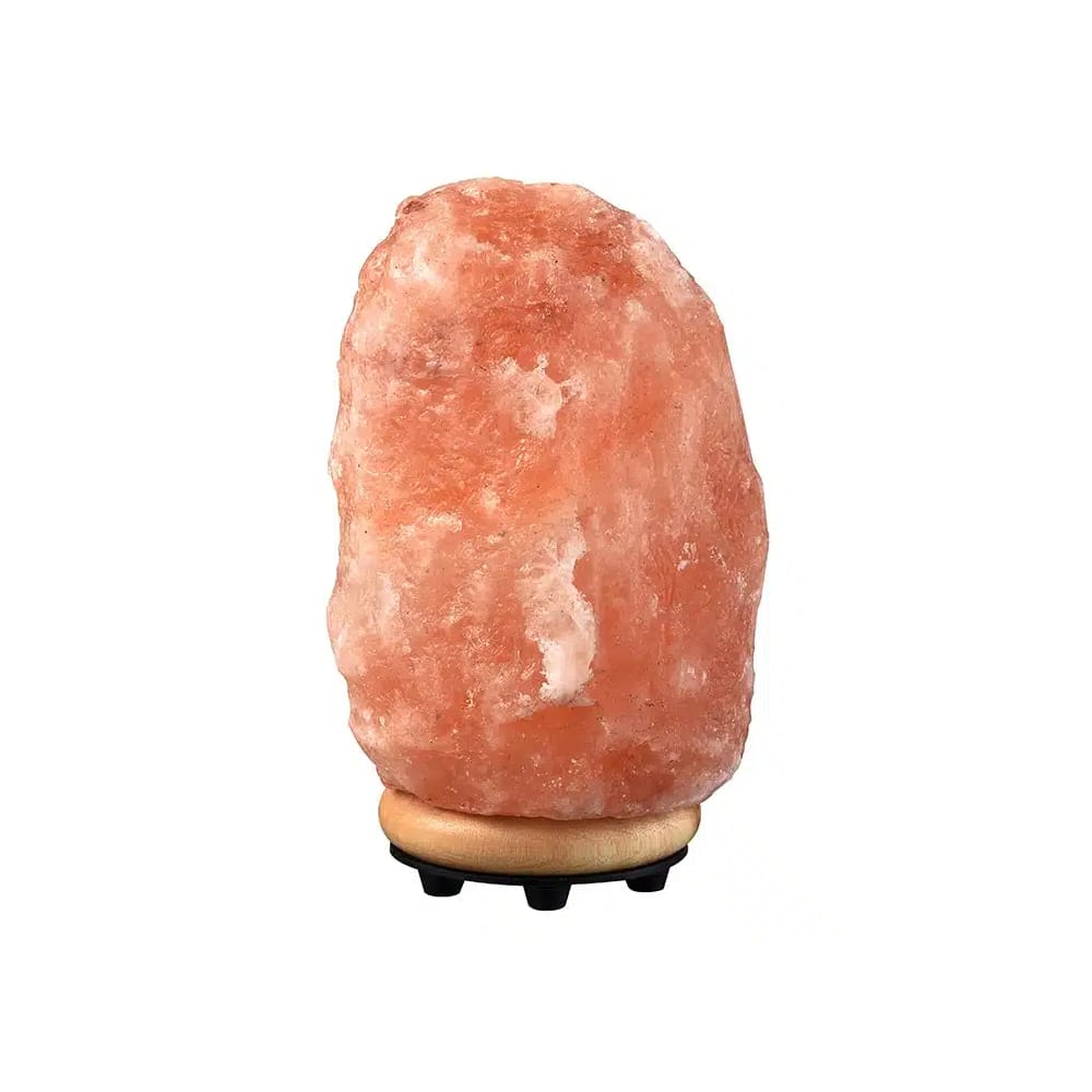 Natural Himalayan pink salt lamp providing a calming, warm glow. Enhances ambiance, wellness & meditation space.
