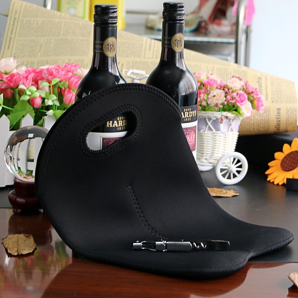 Travel with ease: Insulated dual wine bottle holder, keeps beverages cool and secure.
