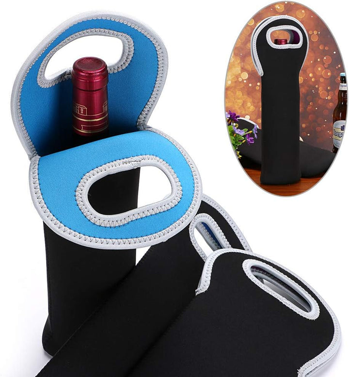 Stylish insulated dual wine bottle carrier, ideal for gifting or a picnic outing.
