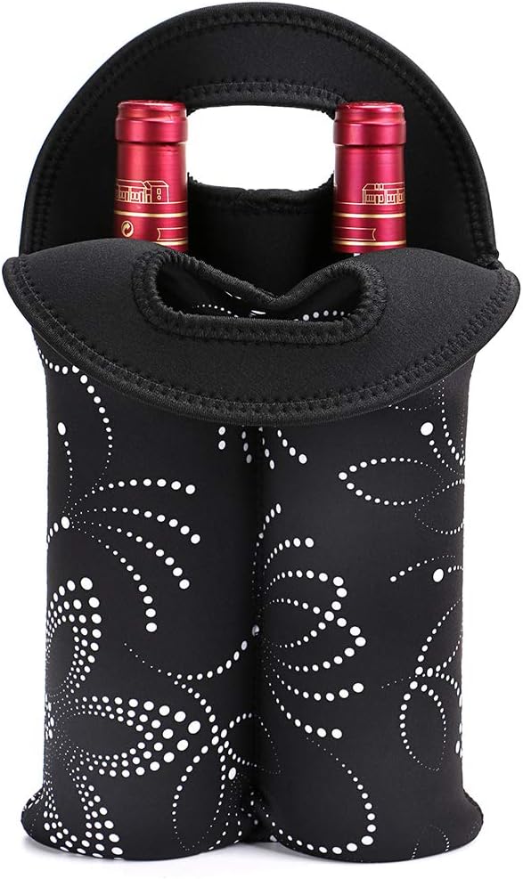 Enjoy chilled wine anywhere with this portable two-bottle neoprene insulated carrier.