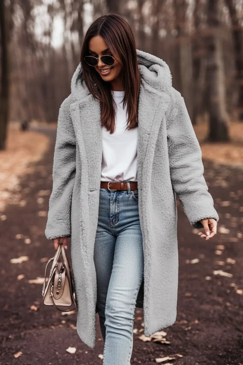Soft, comfortable oversized hooded coat for women, perfect winter outerwear for ultimate warmth and style.