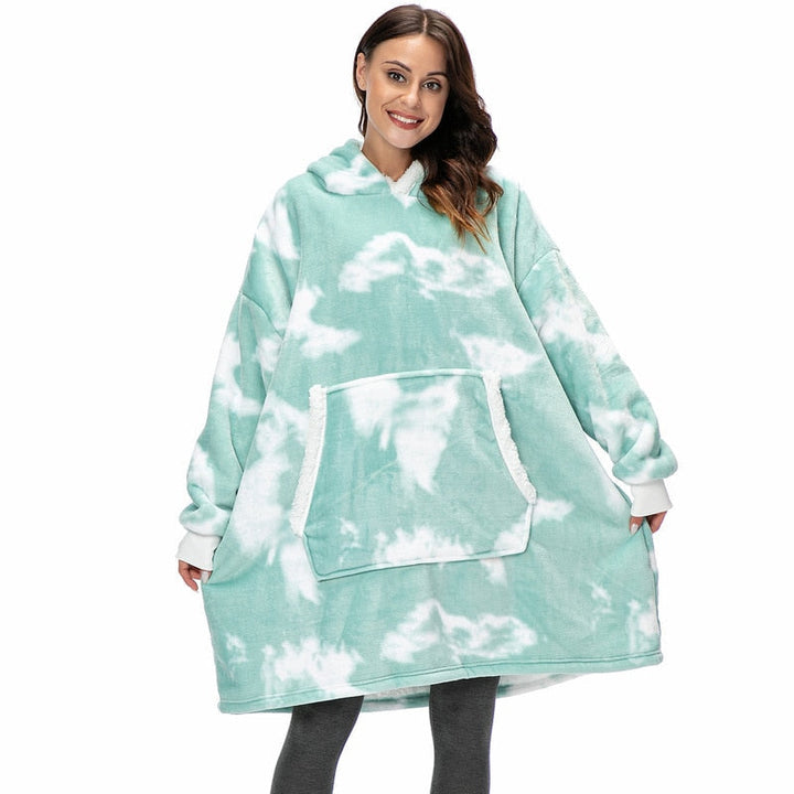 Cozy comfort with a pocket: the unisex oversized wearable blanket hoodie.