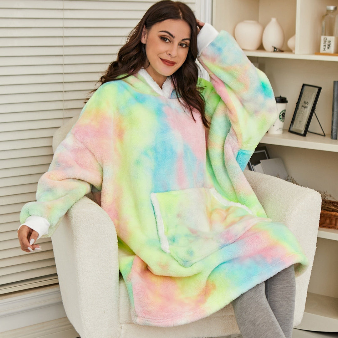 Unisex oversized wearable blanket hoodie, ideal for cold weather.