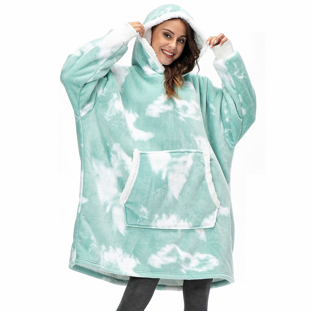 Plush and cozy oversized wearable blanket hoodie, ideal for gifting.