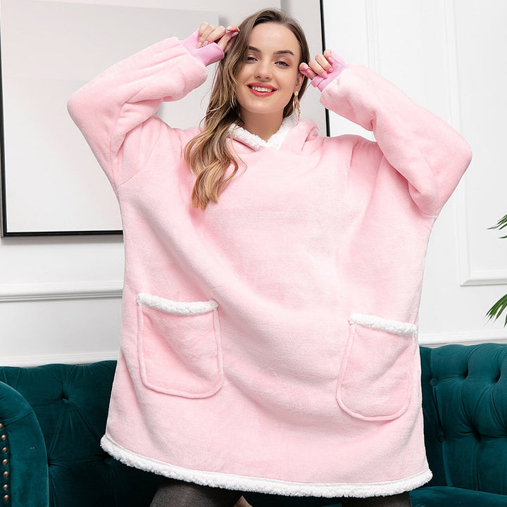 Ultimate comfort and warmth in this oversized wearable blanket hoodie.