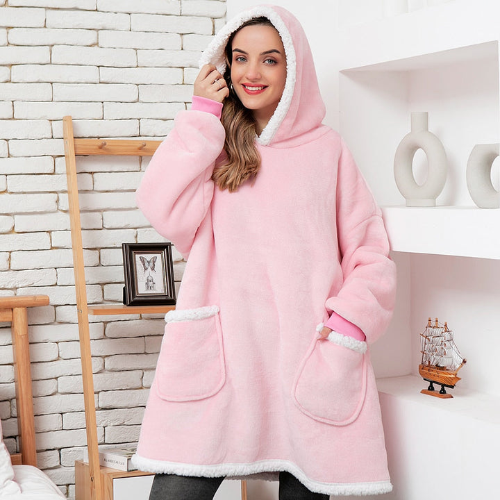 Softest unisex oversized wearable blanket hoodie for daily relaxation.