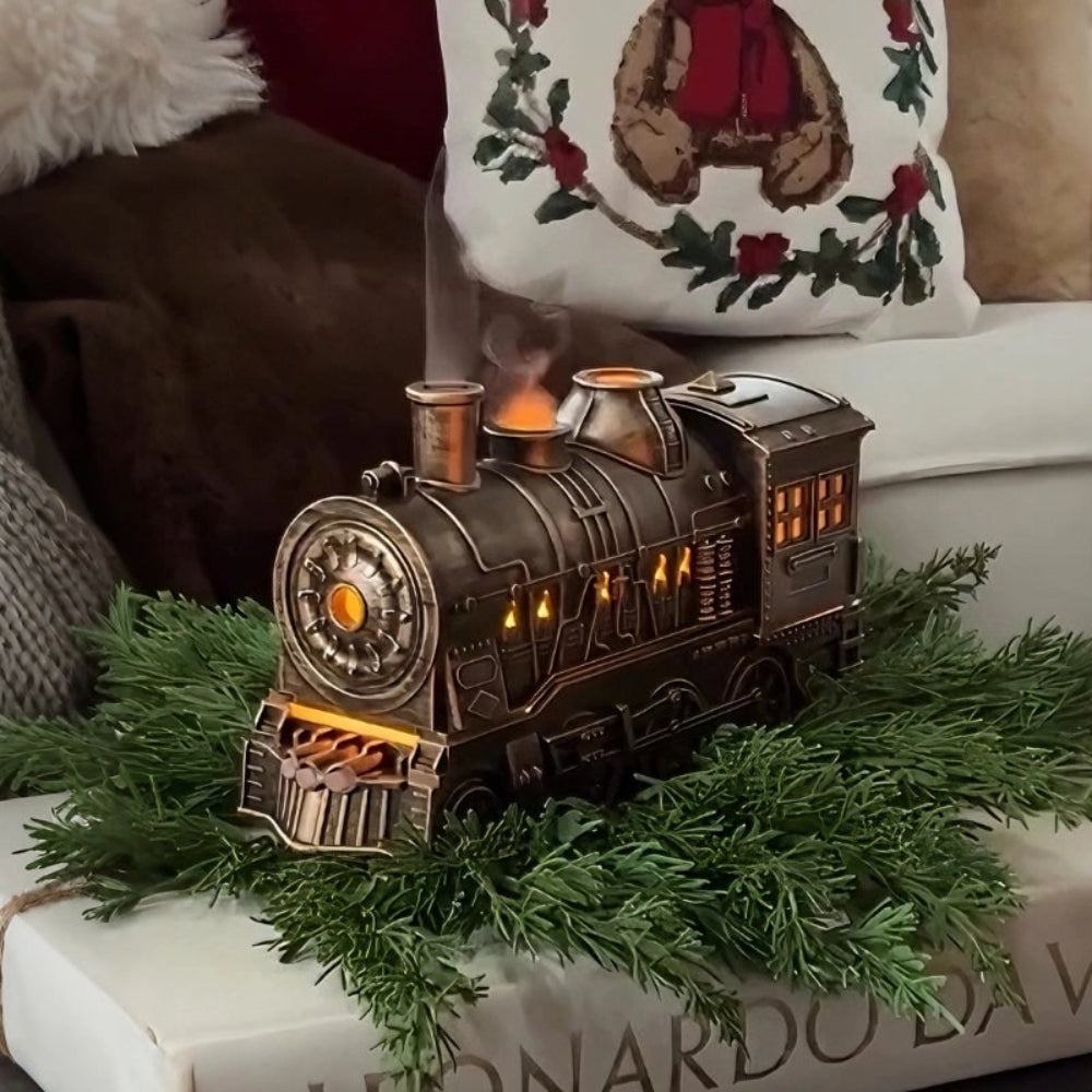 Charming train light essential oil diffuser & air moisturizer, creating a cozy ambiance with LED glow.