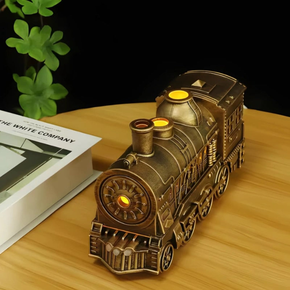 Decorative train LED night light, also an essential oil diffuser & air humidifier, enhancing any room decor.
