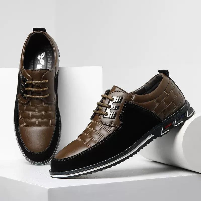Supportive men's orthopedic walking shoes, polished lace-up style. Perfect for daily wear and smart casual outfits.