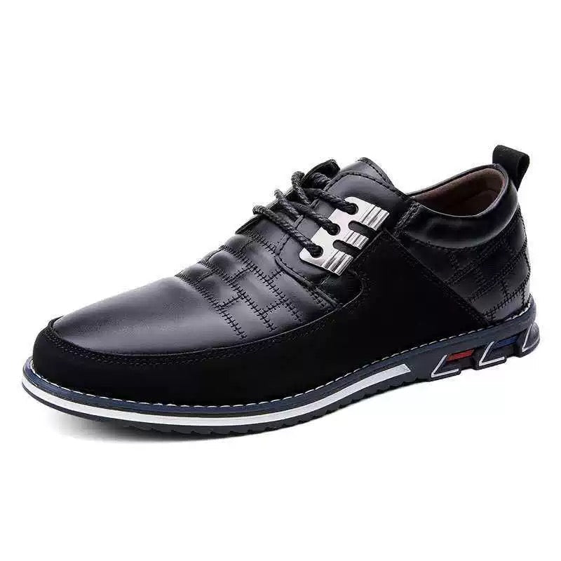 Elegant men's polished lace-up orthopedic shoes with panelled details. Designed for superior comfort & support.