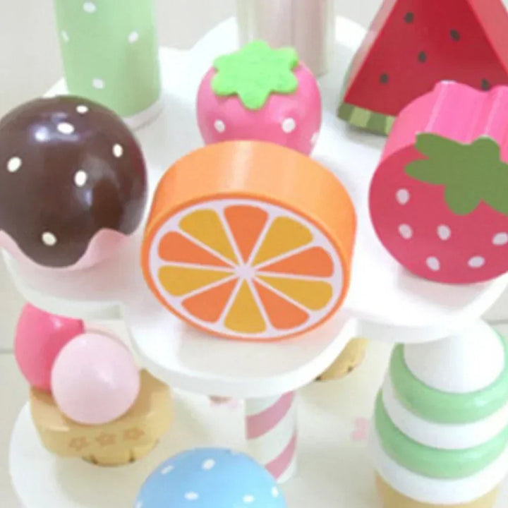 Children playing with a magnetic wooden educational toy, creating fun patterns & learning through exploration.